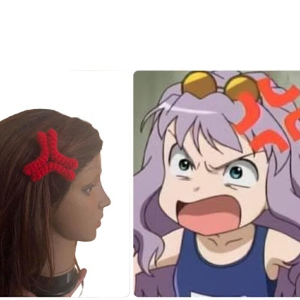 Crochet Anger Anime Hairclip